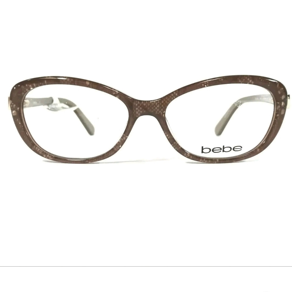 NWT Bebe NECESSARY BB5097 (210) Brown Eyeglasses Frames Round Cat Eye 52-15-135